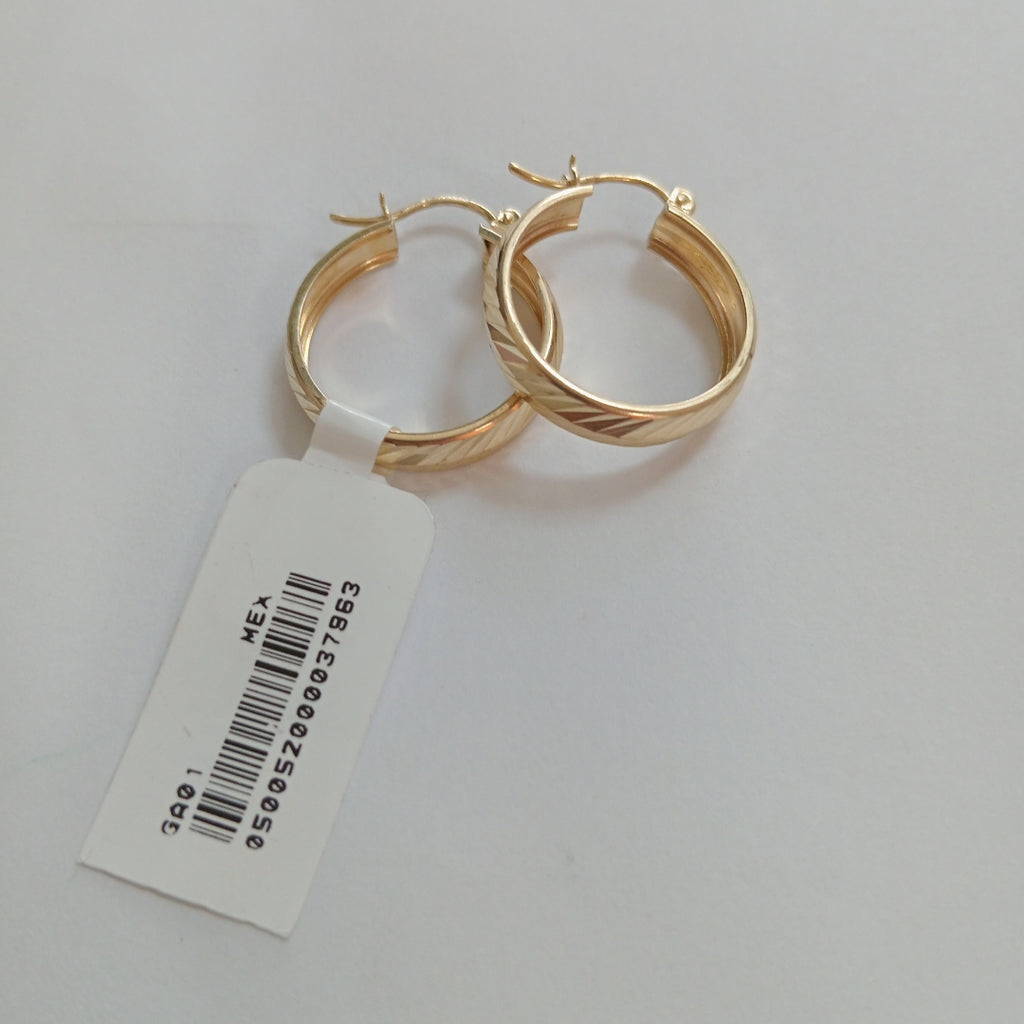 ARETES ARRACADAS LABRADAS 10K 2.4 GR (NUEVO)
