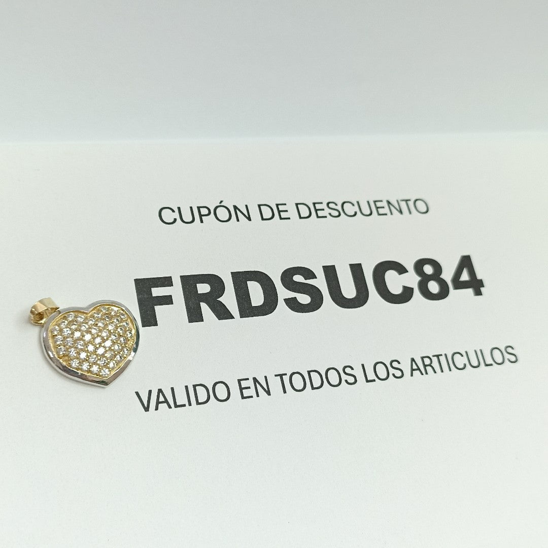 DIJE CORAZON CON CIRCONIAS 14K 1.8 GR (NUEVO)