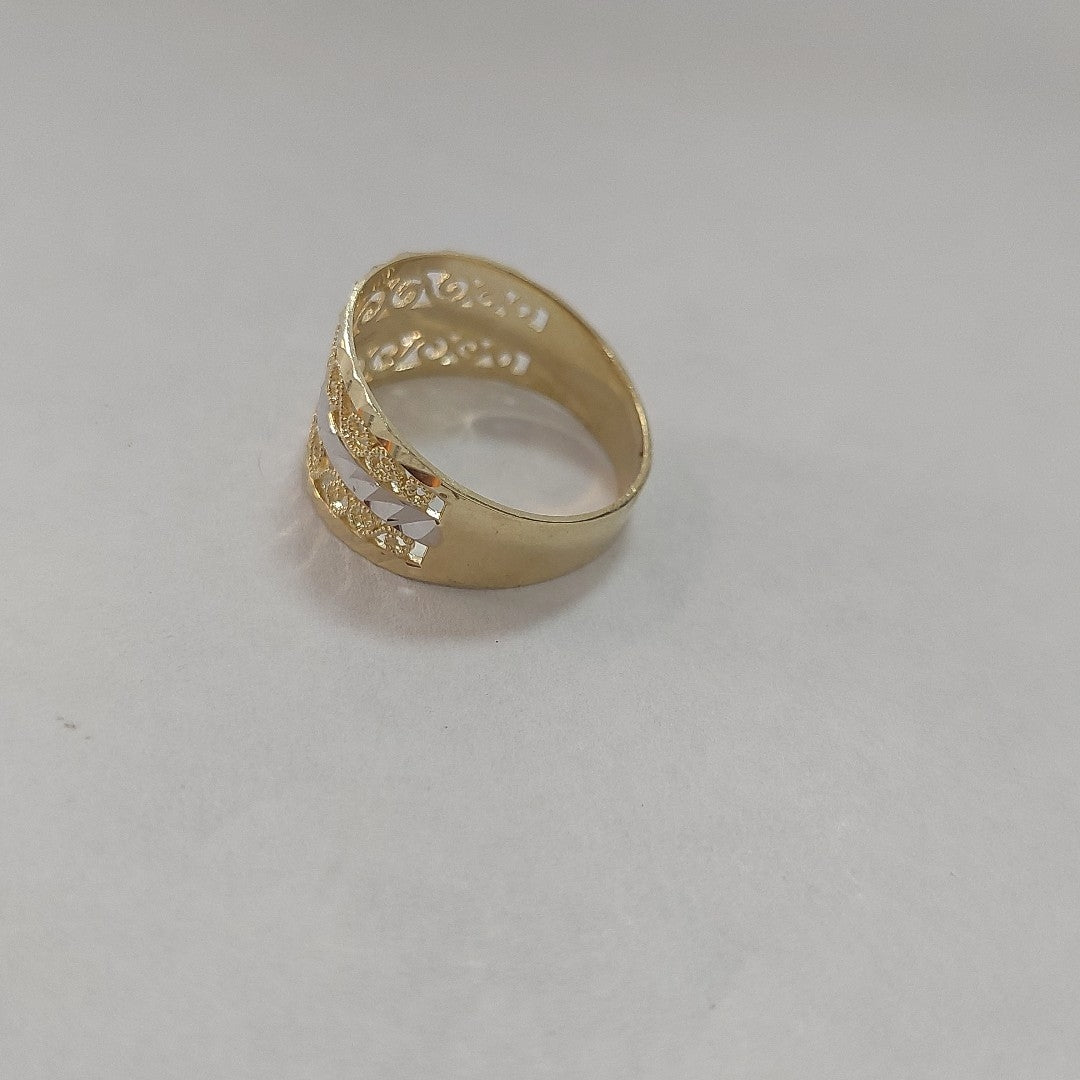 ANILLOS TIPO FILIGRANA COMBINADO 14K TALLA 7 2.5 GR (NUEVO)