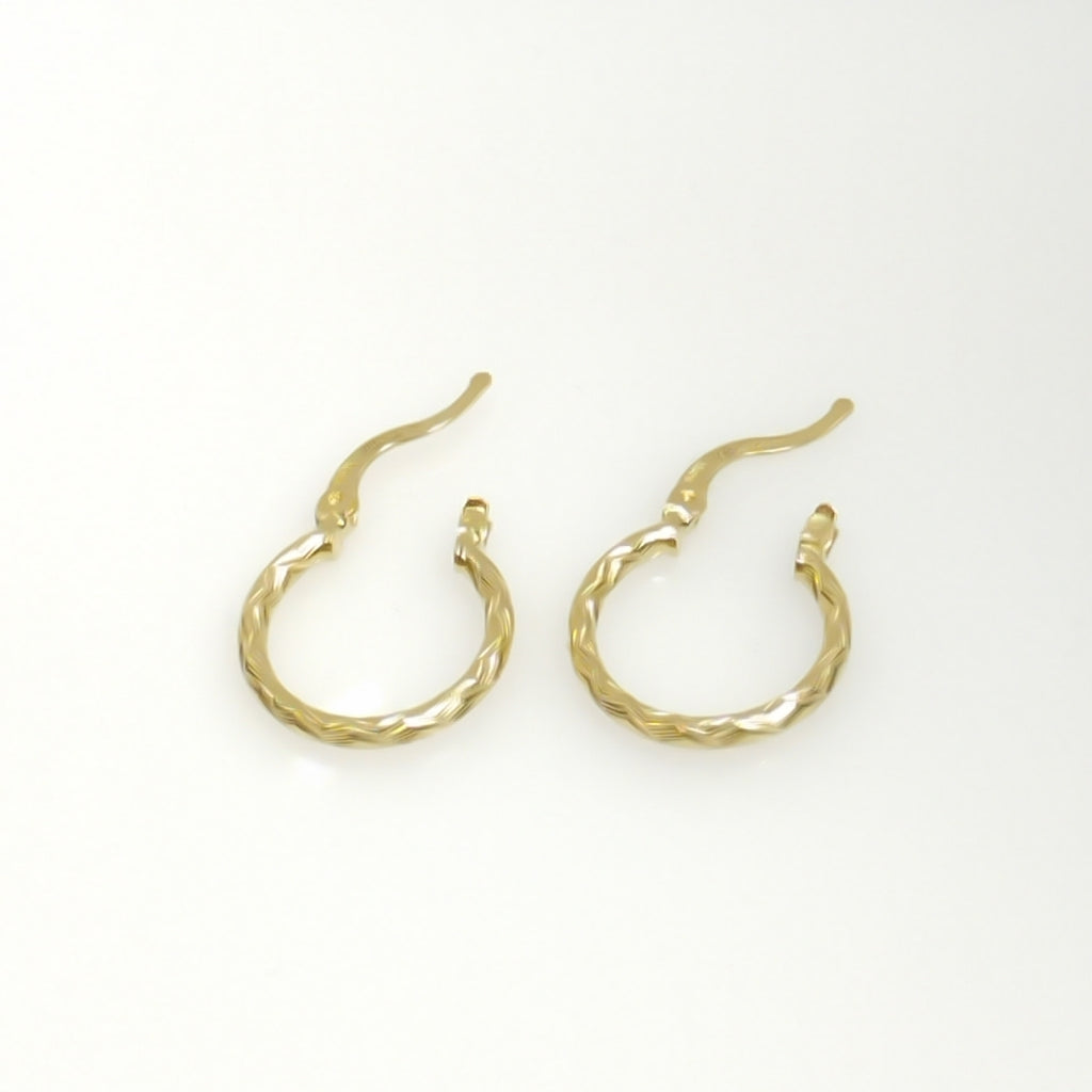 ARETES ARRACADAS TRENZADAS 14K 18 1.6 GR (NUEVO)