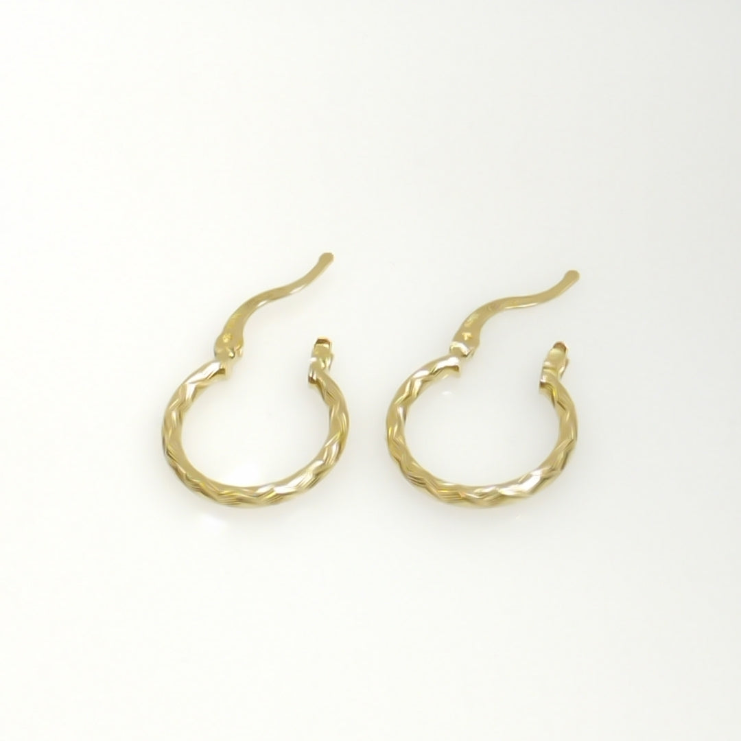 ARETES ARRACADAS TRENZADAS 14K 18 1.6 GR (NUEVO)