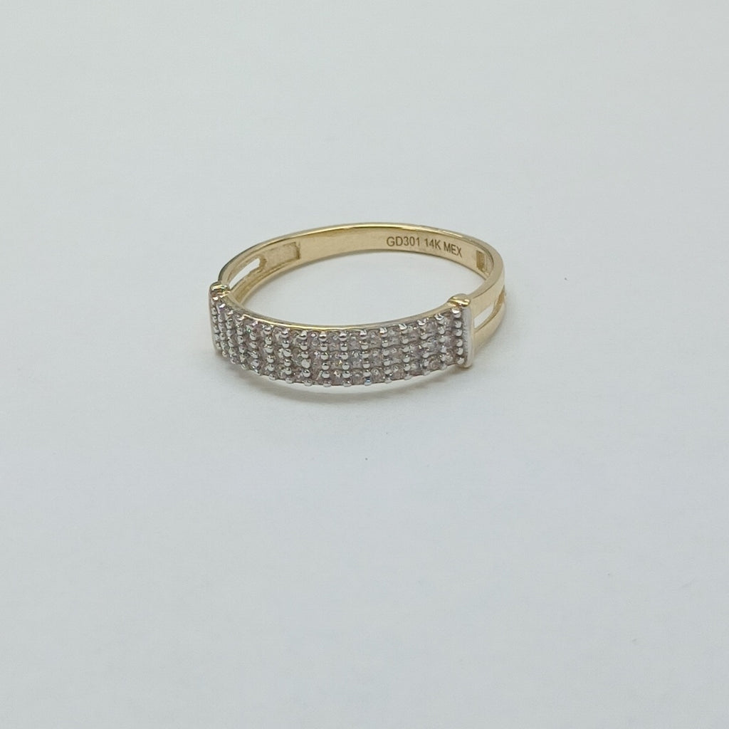 ANILLO ANILLITO C CIRCONIAS 14K 7 TALLA 1.6 GR (NUEVO)