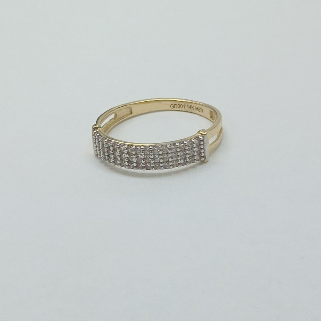 ANILLO ANILLITO C CIRCONIAS 14K 7 TALLA 1.6 GR (NUEVO)