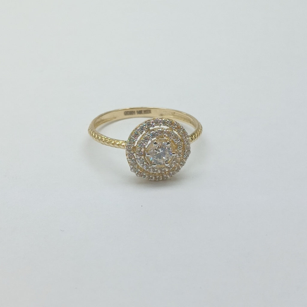 ANILLO ANILLITO C CIRCONIAS 14K 8 TALLA 2 GR (NUEVO)