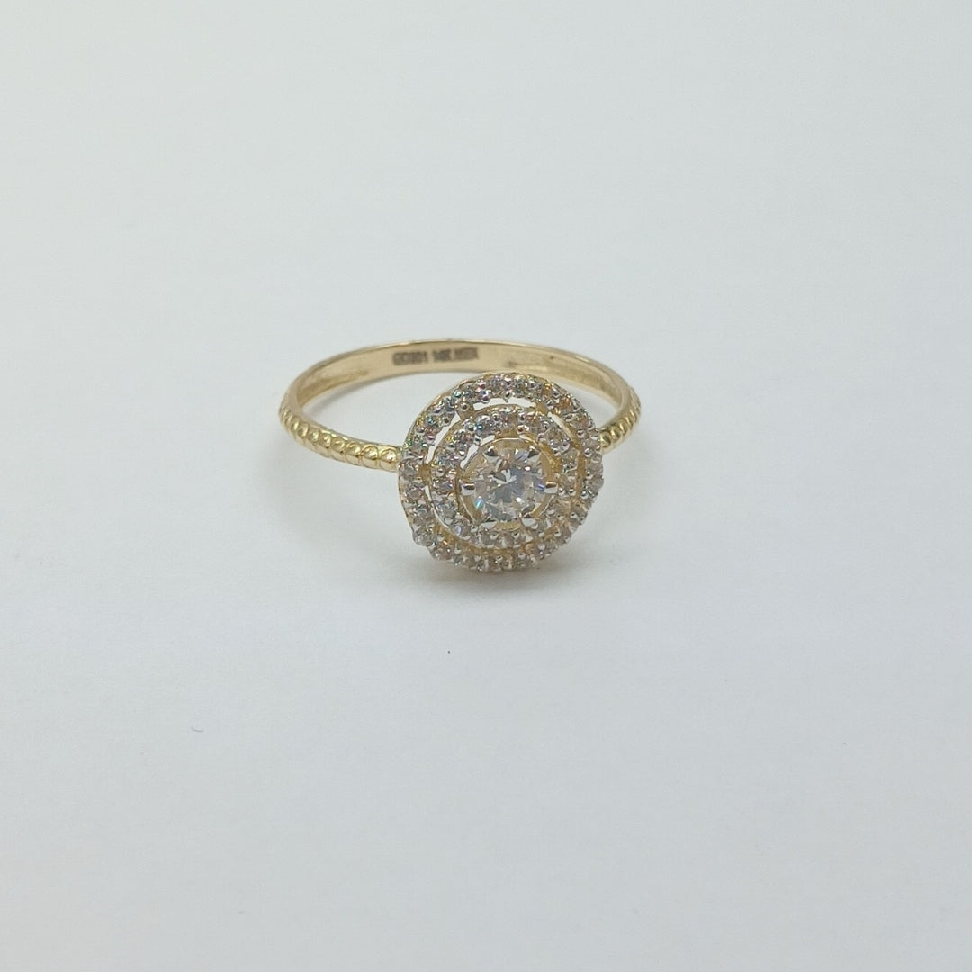 ANILLO ANILLITO C CIRCONIAS 14K 8 TALLA 2 GR (NUEVO)