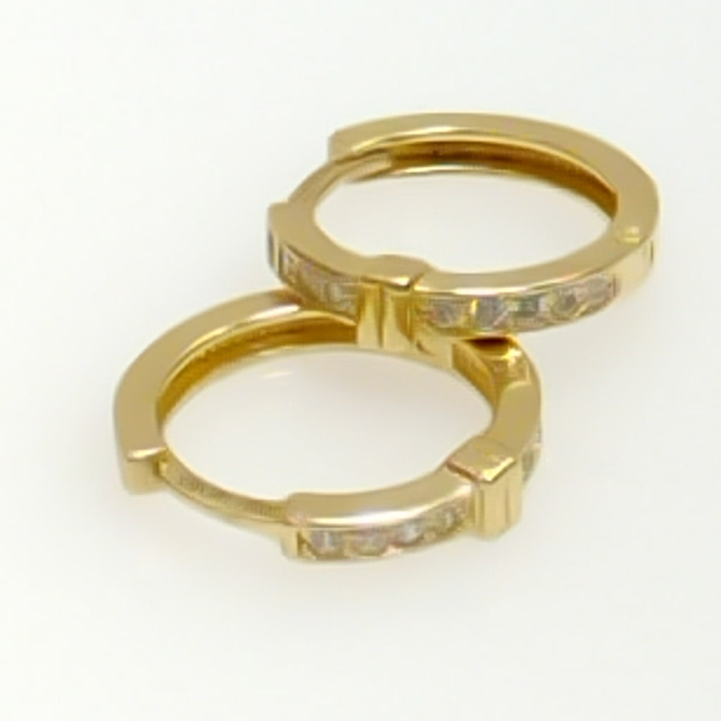 ARETES HUGGIES C CIRCONIA 14K 2 GR (NUEVO)