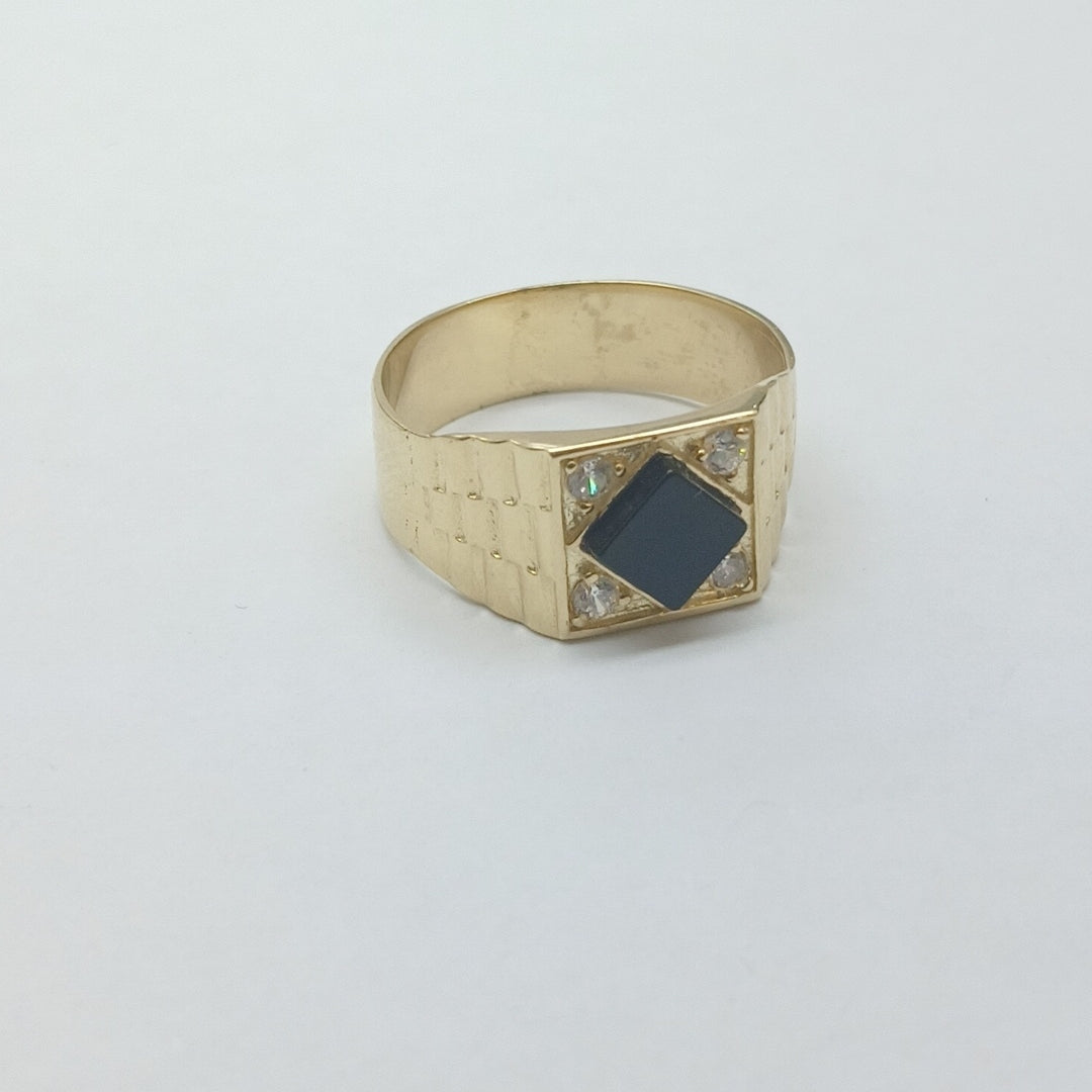 ANILLOS C ONIX Y CIRCONIAS 14K TALLA 10 4.4 GR (NUEVO)