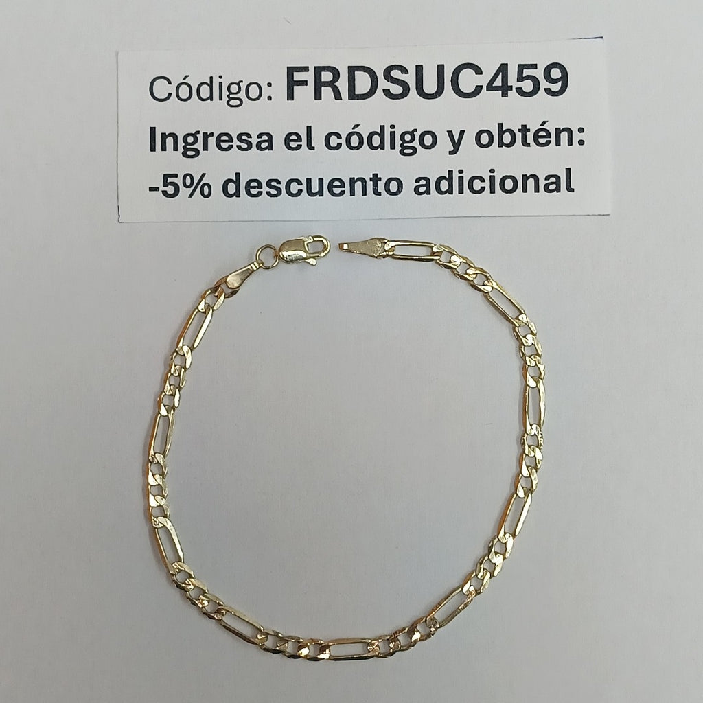 PULSERA TEJIDO 3X1 14K 18 CM 2.6 GR (NUEVO)