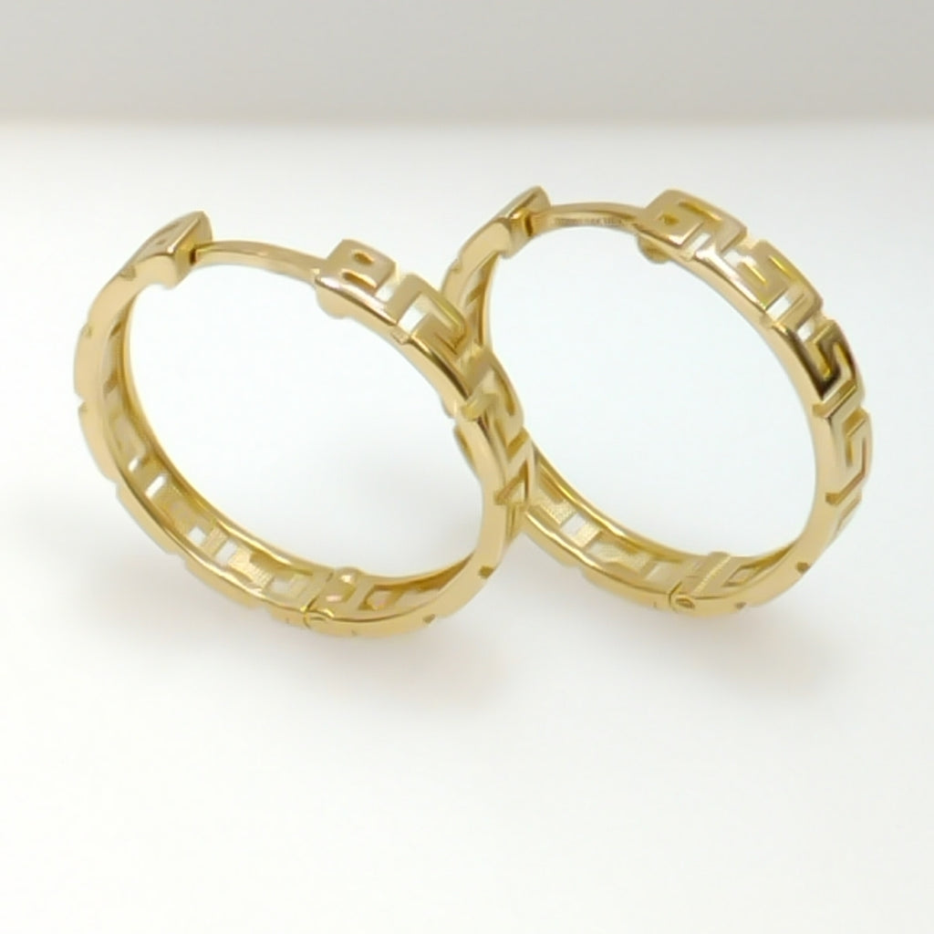 ARETES ARRACADA C GRECAS 14K 4.9 GR (NUEVO)