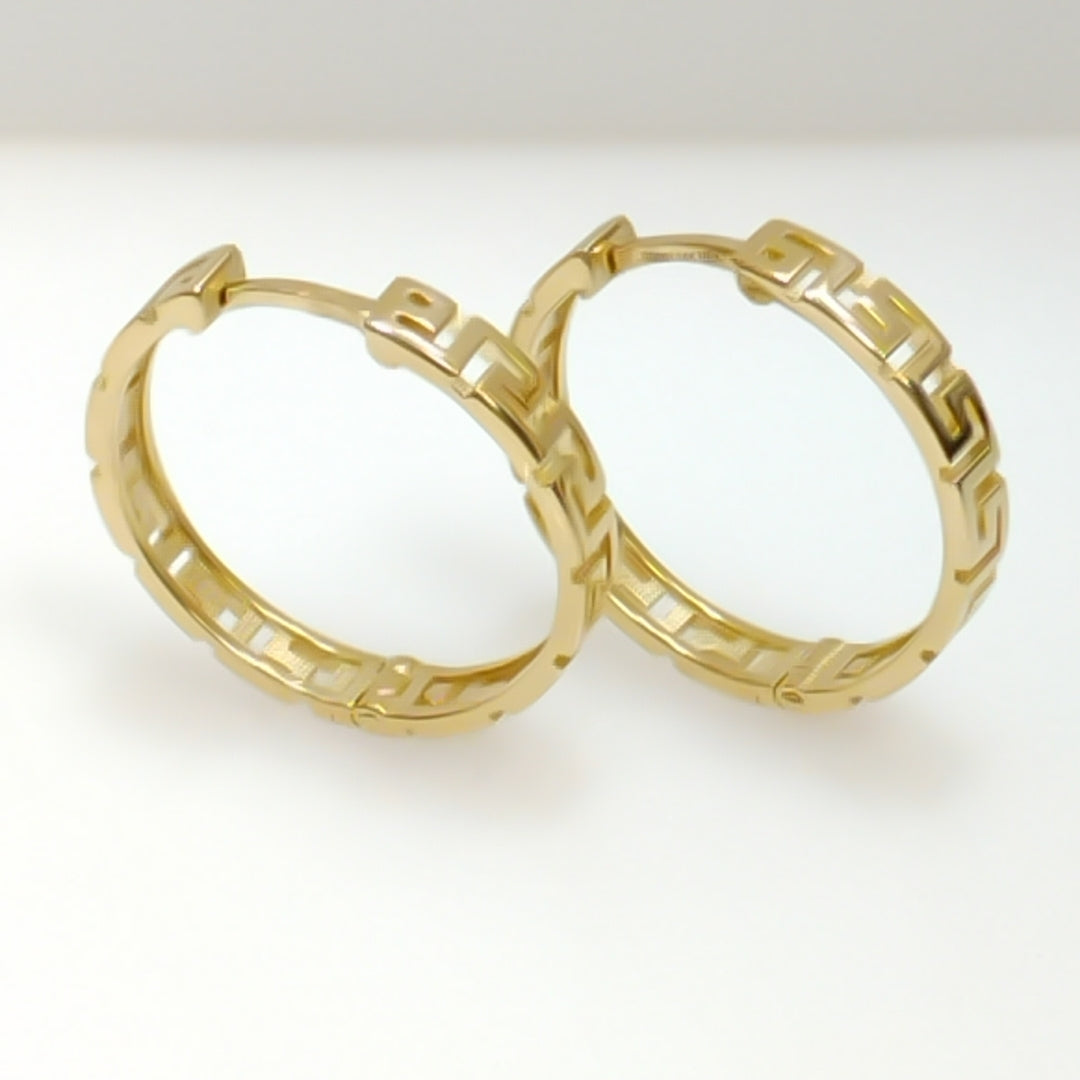ARETES ARRACADA C GRECAS 14K 4.9 GR (NUEVO)