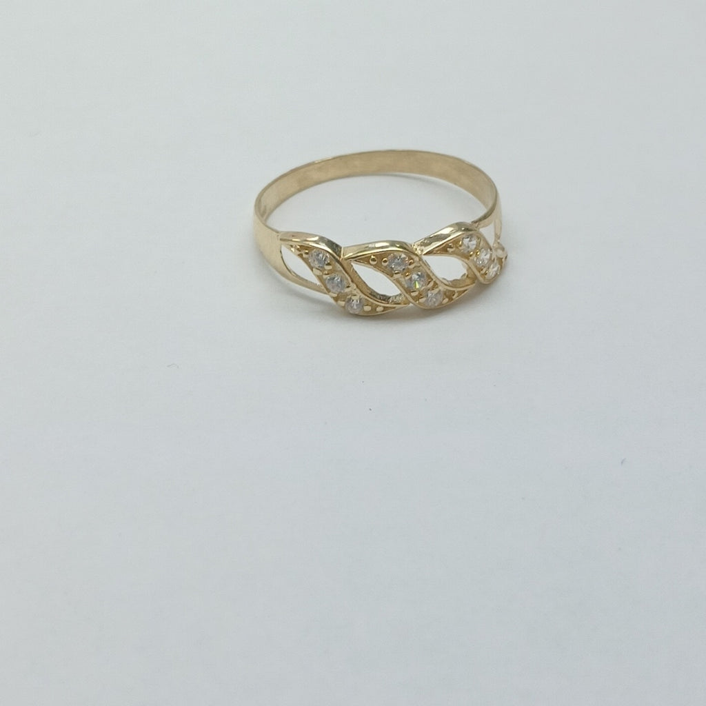 ANILLOS C CIRCONIAS 14K TALLA 7 1.3 GR (NUEVO)