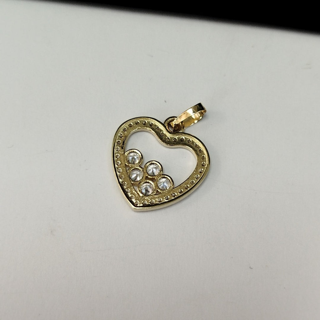 DIJE CORAZON CON CIRCONIAS 14K 1.7 GR (NUEVO)