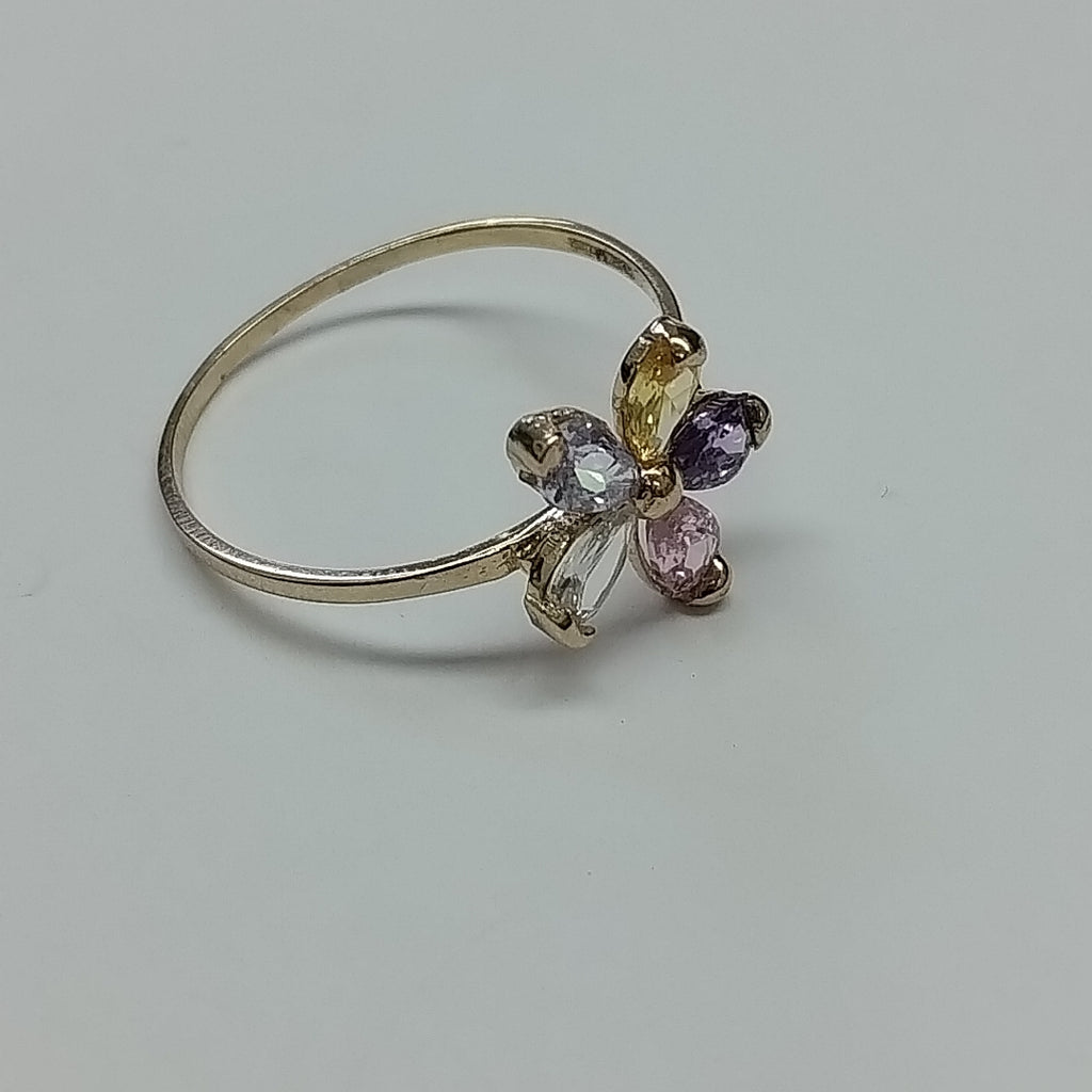 ANILLOS CON PDRAS DE COLOR 14K TALLA 8.5 1.4 GR (NUEVO)