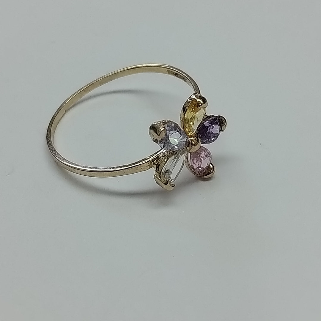 ANILLOS CON PDRAS DE COLOR 14K TALLA 8.5 1.4 GR (NUEVO)