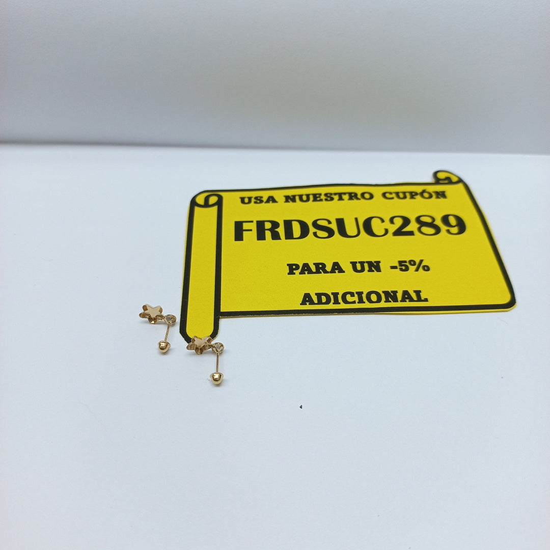 BROQUELES BROQUEL FIG ESTRELLA C CIRCONIA 14K 0.2603 GR (NUEVO)