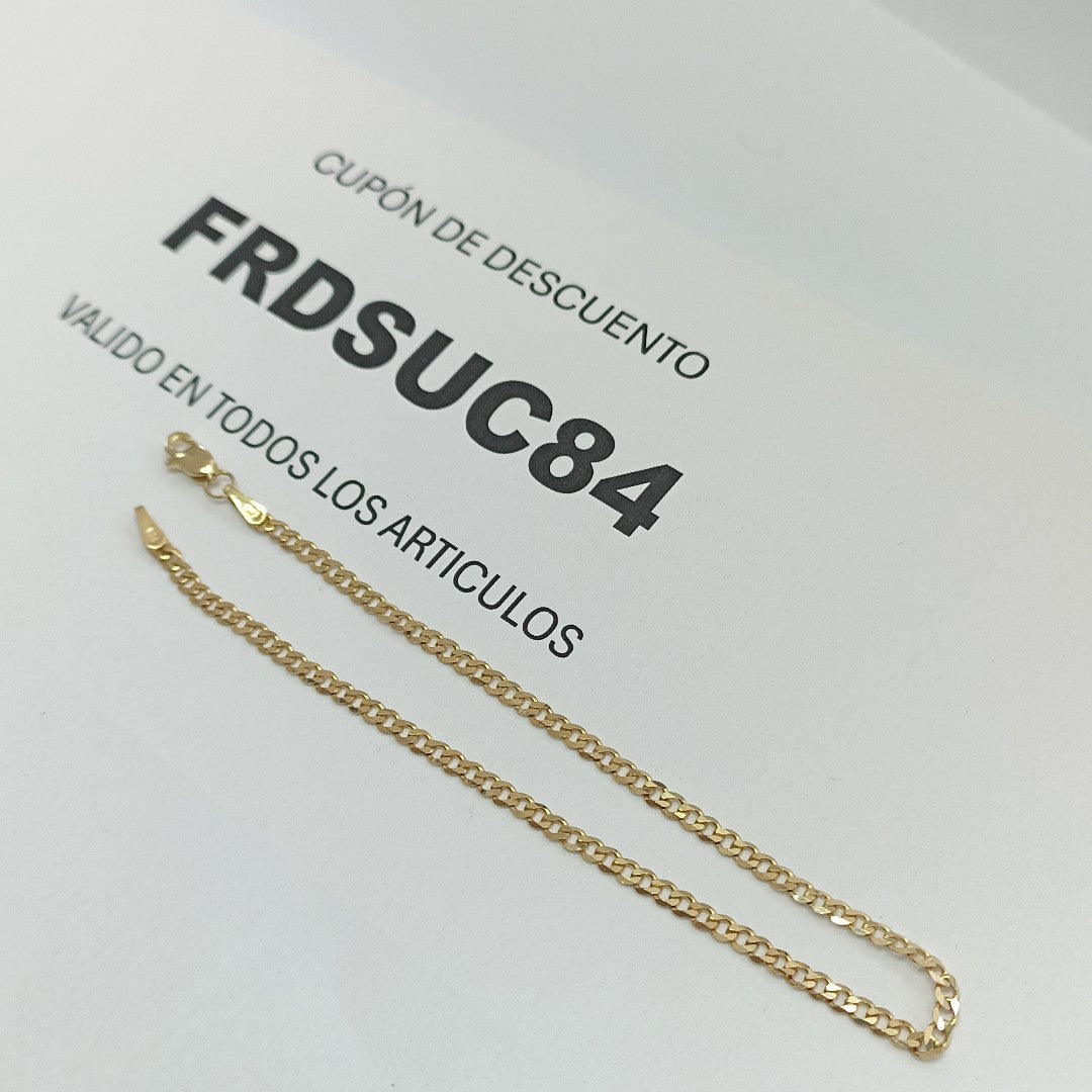 PULSERA TEJIDO BARBADA 14K 21 CM 2.3 GR (NUEVO)