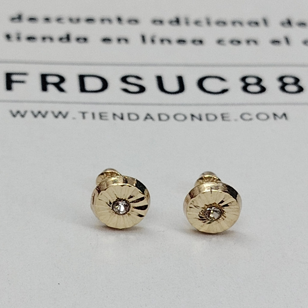 BROQUELES BROQUEL FIG BOTON C CIRCONIA 14K 0.2916 GR (NUEVO)