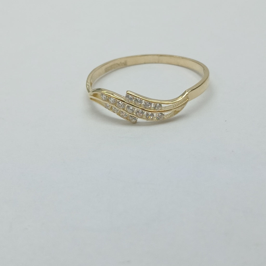 ANILLOS CON CIRCONIAS 14K TALLA 7 0.9 GR (NUEVO)