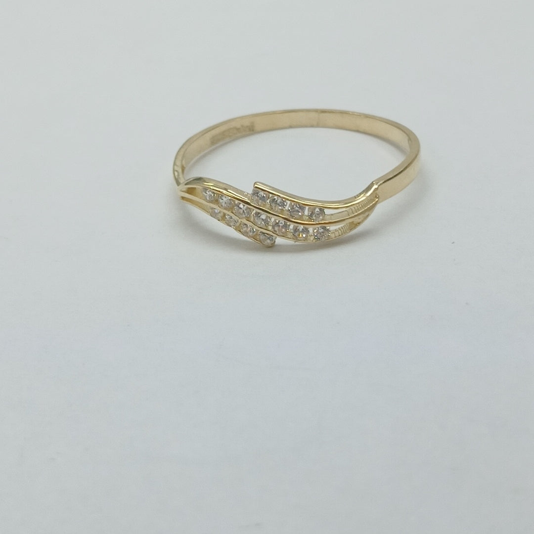 ANILLOS CON CIRCONIAS 14K TALLA 7 0.9 GR (NUEVO)