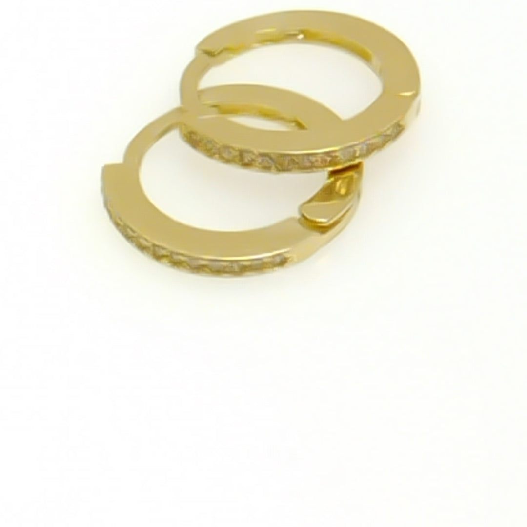 ARETES ARRACADAS CON CIRCONIAS 14K 1.2 GR (NUEVO)