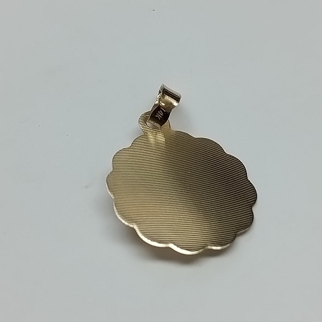 DIJE MEDALLA RELIGIOSA 14K 0.8 GR (NUEVO)