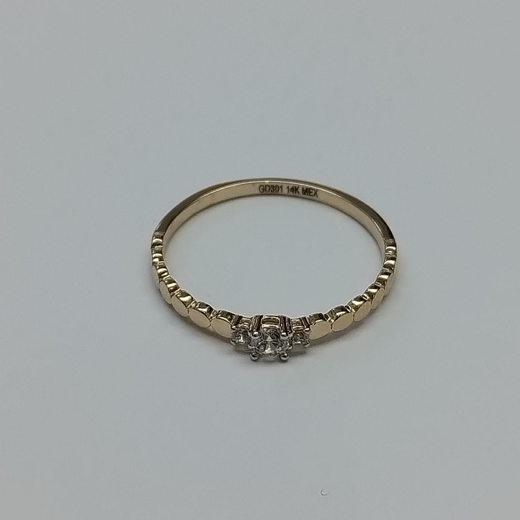 ANILLO ANILLITO C CIRCONIAS 14K 6.5 TALLA 1.1 GR (NUEVO)