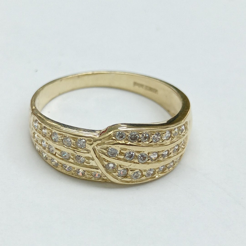 ANILLOS C CIRCONIAS 14K TALLA 8 3 GR (NUEVO)