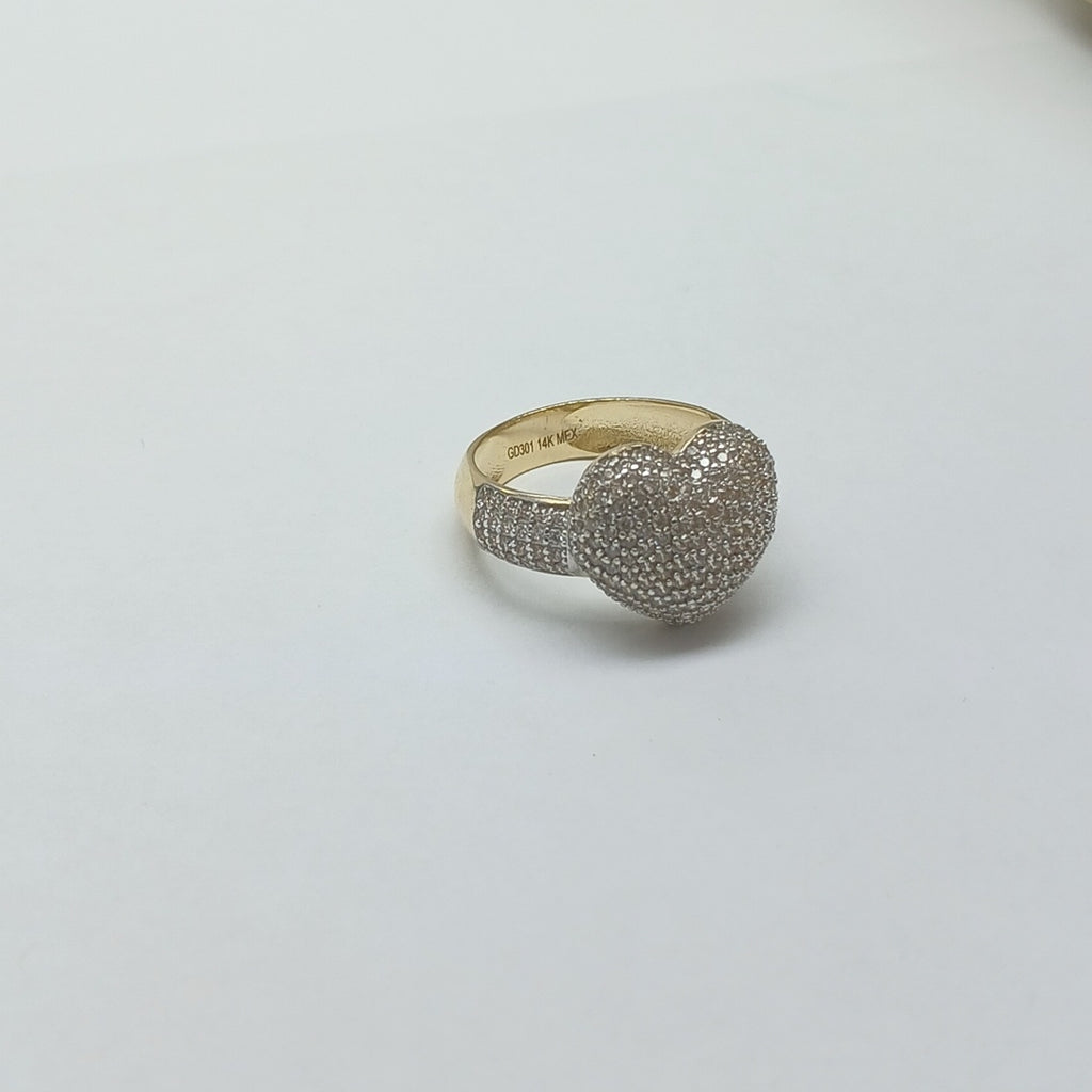 ANILLO ANILLITO CORAZON C CIRCONIAS 14K 7 TALLA 4.8 GR (NUEVO)