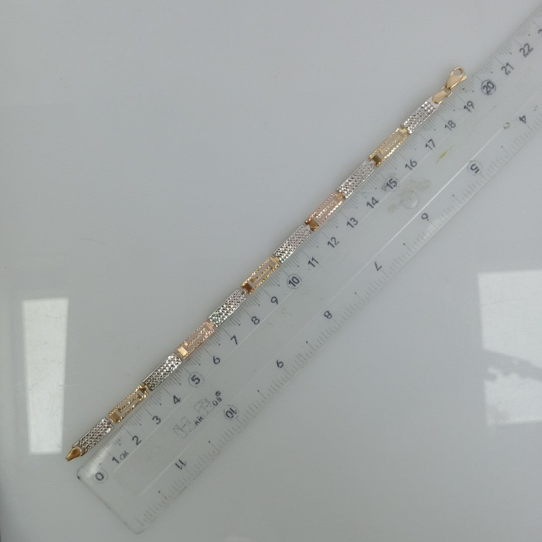 PULSERA ORO COMBINADO 14 K 4.2 GRMS (SEMINUEVO)