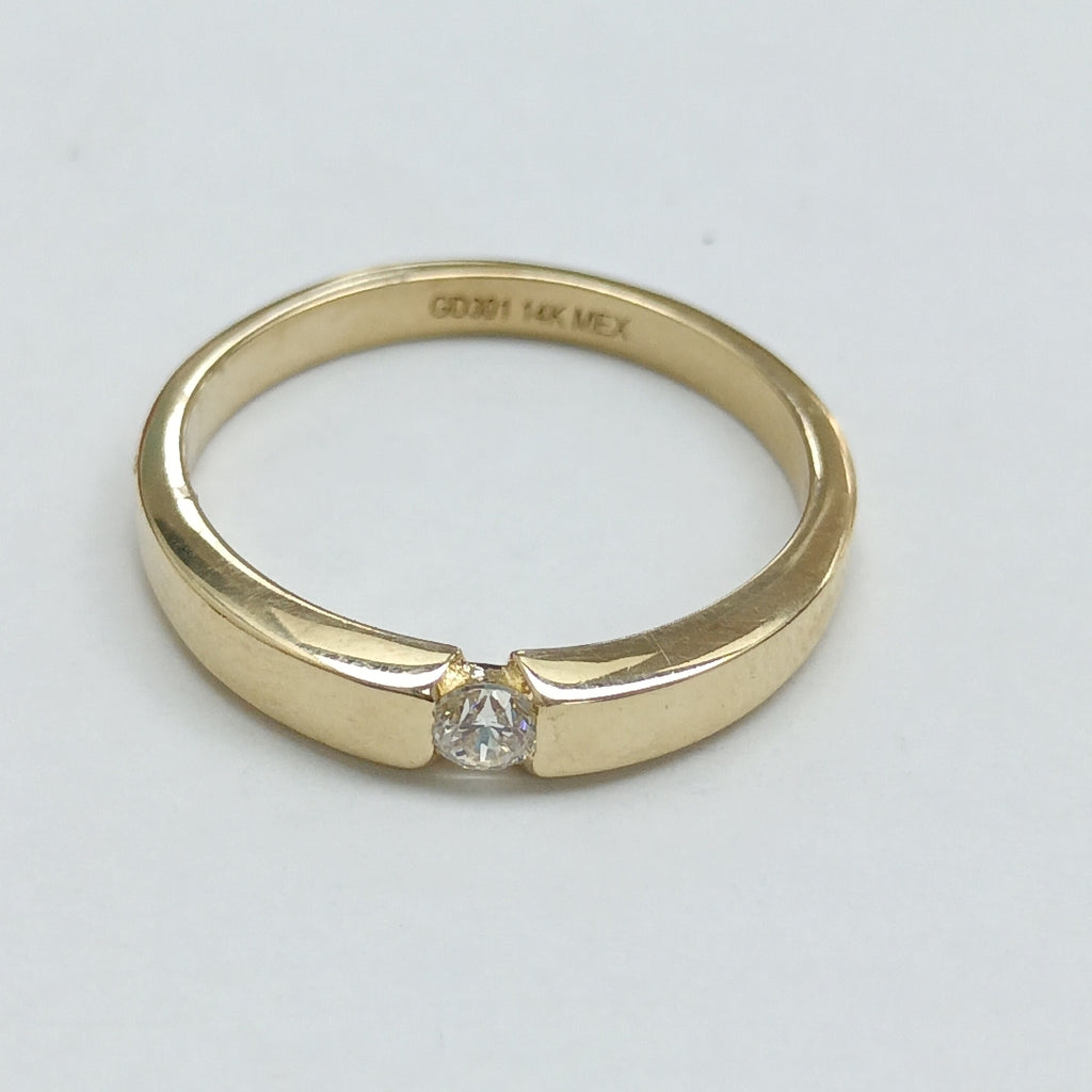 ANILLO ANILLITO SOLITARIO C CIRCONIA 14K 8 TALLA 2.8 GR (NUEVO)