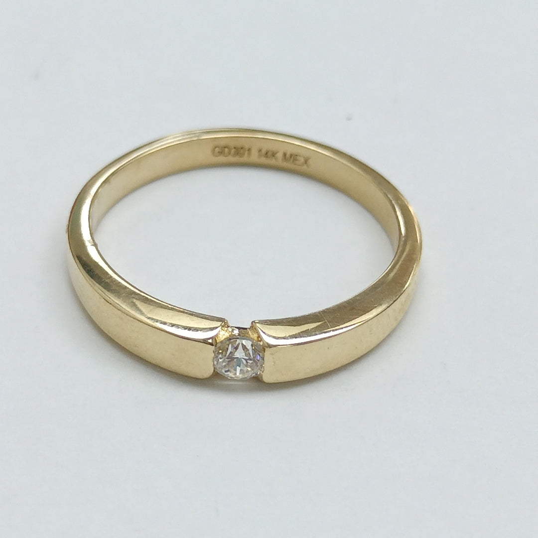 ANILLO ANILLITO SOLITARIO C CIRCONIA 14K 8 TALLA 2.8 GR (NUEVO)