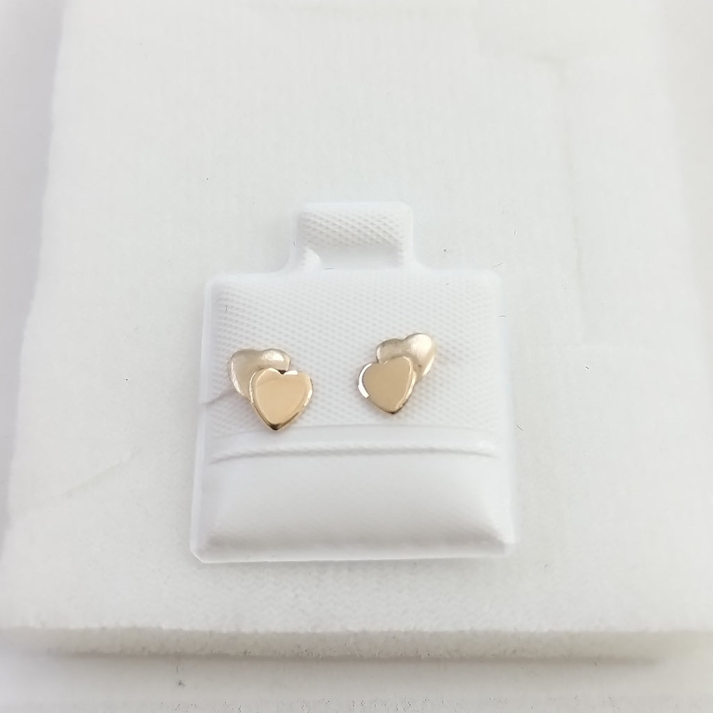 BROQUELES BROQUEL CORAZON DOBLE 14K 0.2171 GR (NUEVO)