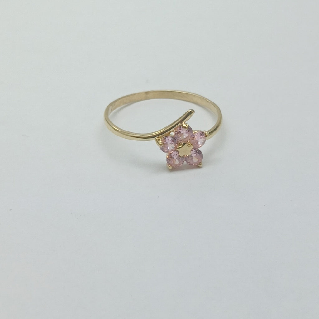 ANILLOS FIG FLOR PIEDRAS COL 14K TALLA 7 1 GR (NUEVO)
