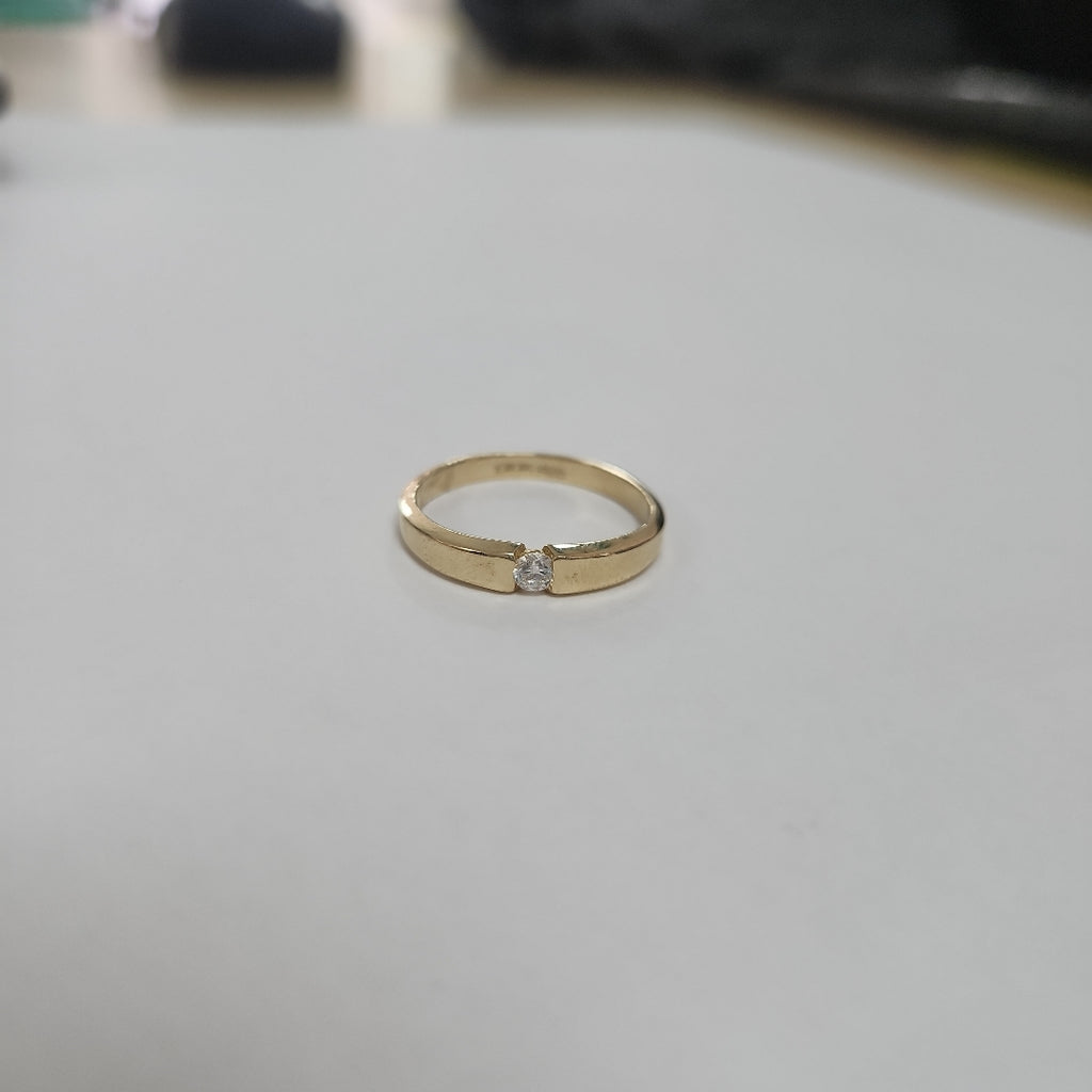 ANILLO ANILLITO SOLITARIO C CIRCONIA 14K 7 TALLA 2.5 GR (NUEVO)