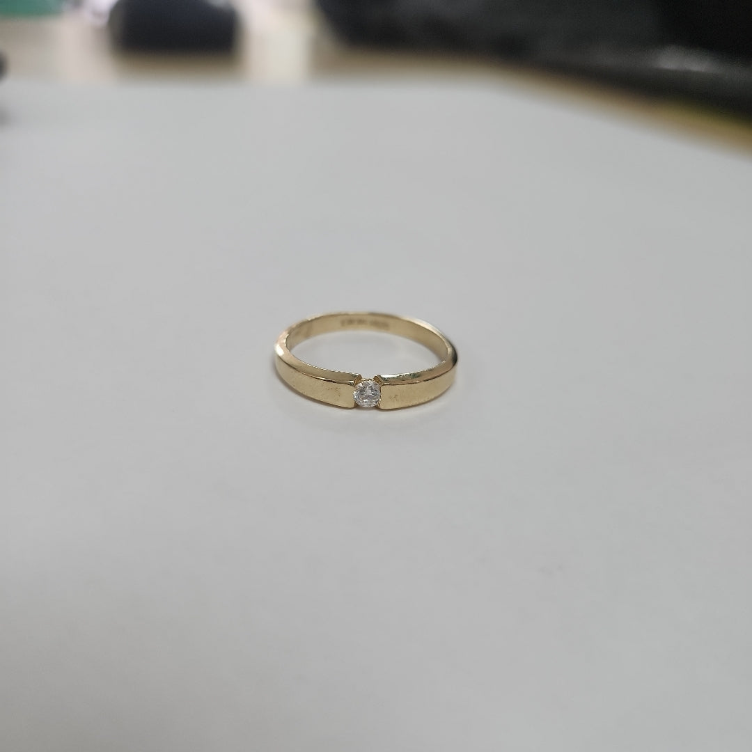ANILLO ANILLITO SOLITARIO C CIRCONIA 14K 7 TALLA 2.5 GR (NUEVO)