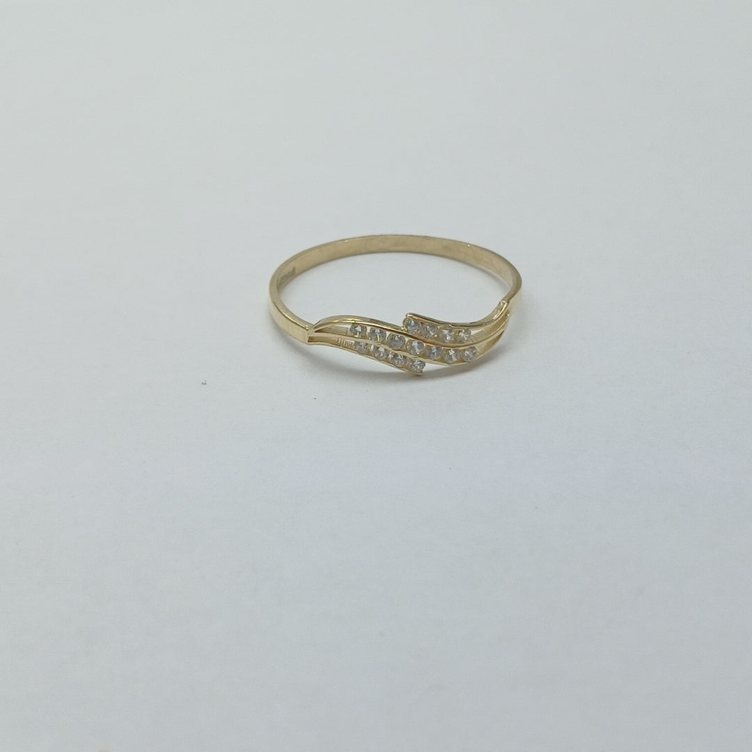 ANILLOS C CIRCONIAS 14K TALLA 8 0.8 GR (NUEVO)