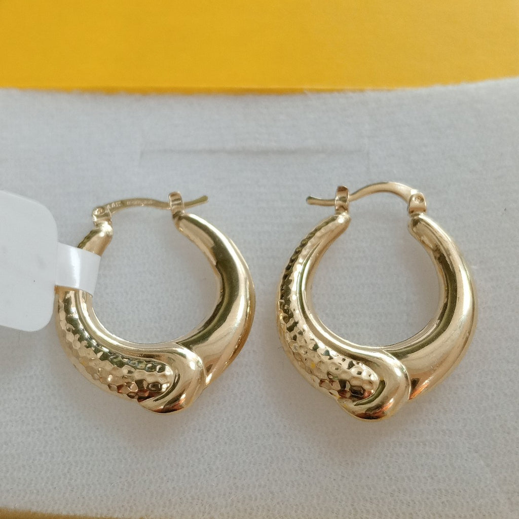 ARETES ARRACADAS ENTRELAZADAS 14K 2.6 GR (NUEVO)