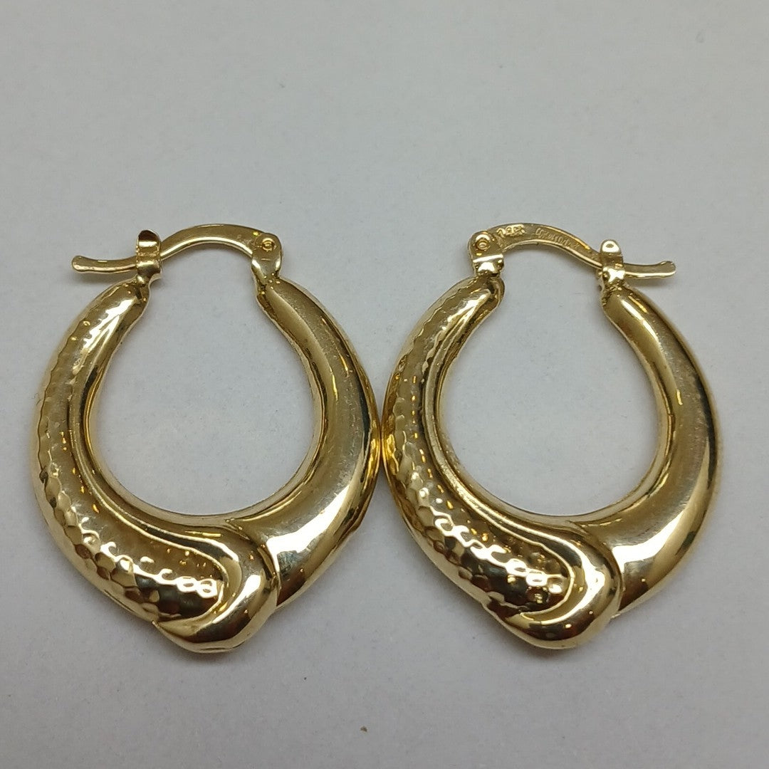ARETES ARRACADAS ENTRELAZADAS 14K 2.5 GR (NUEVO)