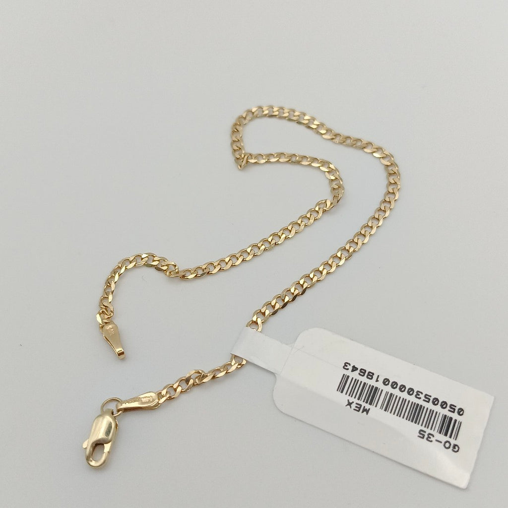 PULSERA TEJIDO BARBADA 14K 21 CM 2.3 GR (NUEVO)
