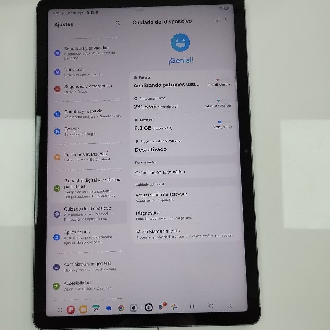 TABLETA SAMSUNG GALAXY TAB S10 FE SM-X520 (2025) 256 GB 12 GB RAM (SEMINUEVO)