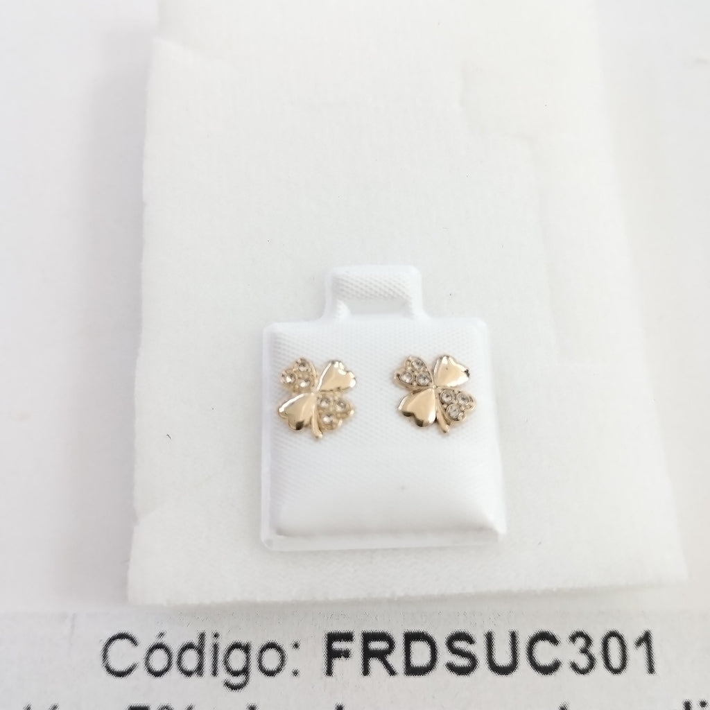 BROQUELES BROQUEL FIG TREBOL 14K 0.2851 GR (NUEVO)