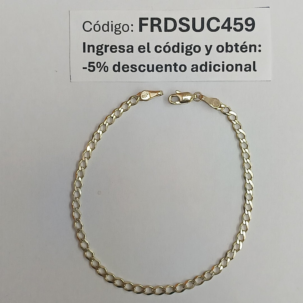 PULSERA TEJIDO BARBADA 14K 21 CM 3.9 GR (NUEVO)
