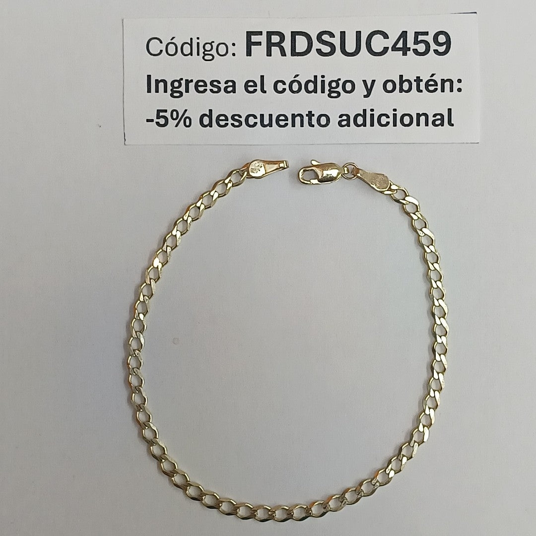 PULSERA TEJIDO BARBADA 14K 21 CM 3.9 GR (NUEVO)