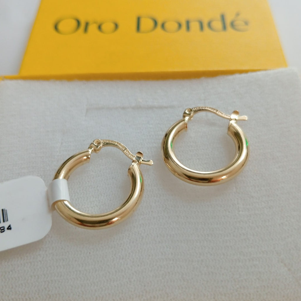 ARETES TEJIDO ARRACADAS LISAS 14K 1.6 GR (NUEVO)