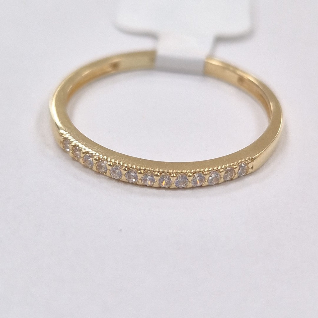 ANILLO ARGOLLA C CIRCONIAS 14K 9 TALLA 1.3 GR (NUEVO)