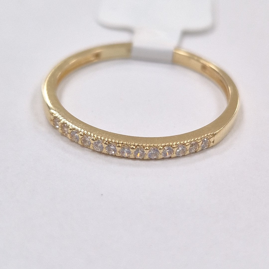 ANILLO ARGOLLA C CIRCONIAS 14K 9 TALLA 1.3 GR (NUEVO)