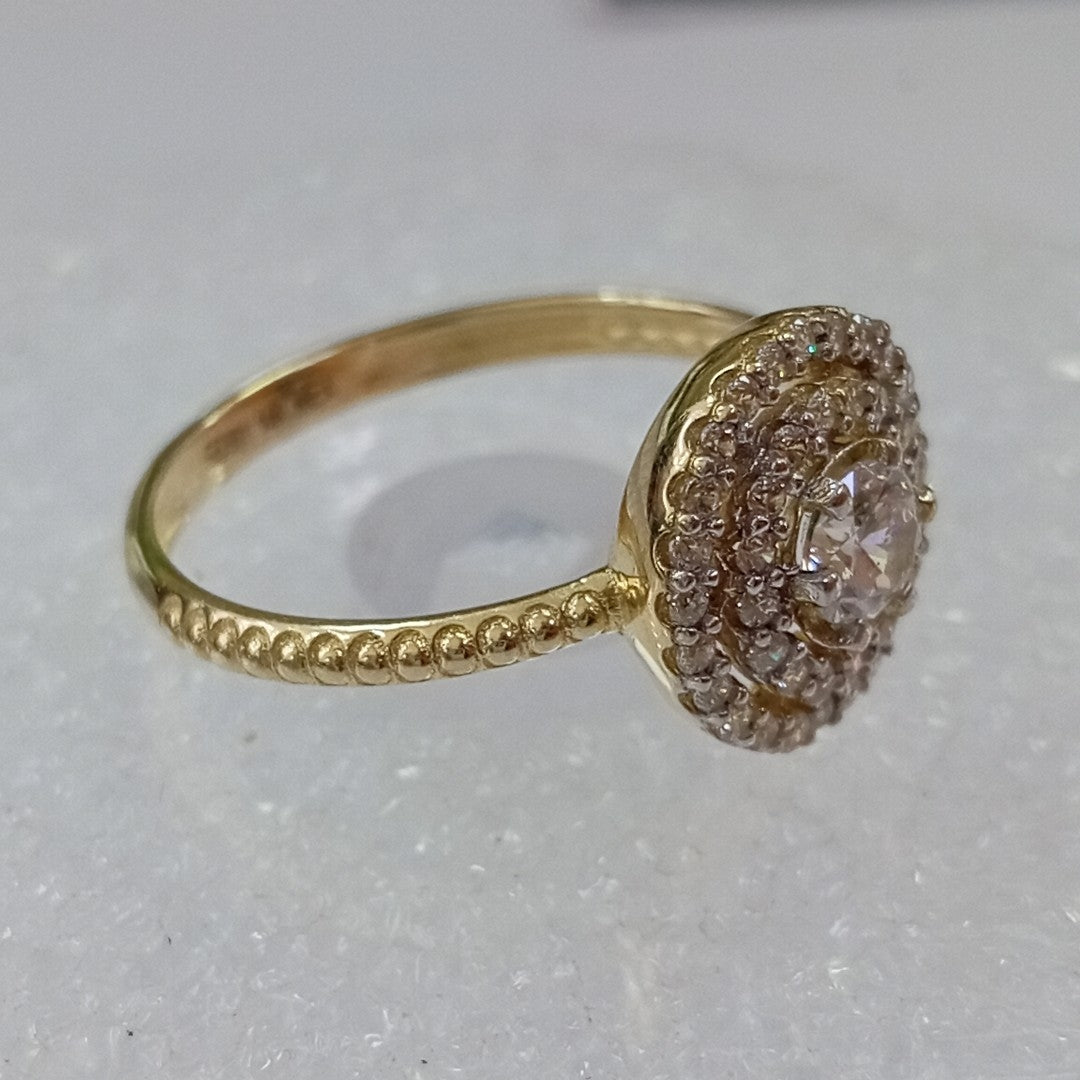 ANILLO ANILLITO C CIRCONIAS 14K 7 TALLA 2 GR (NUEVO)