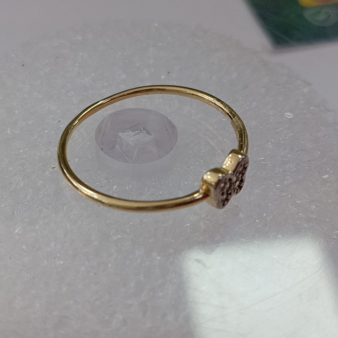 ANILLO ANILLITO MARIPOSA C CIRCONIAS 14K 8 TALLA 1 GR (NUEVO)