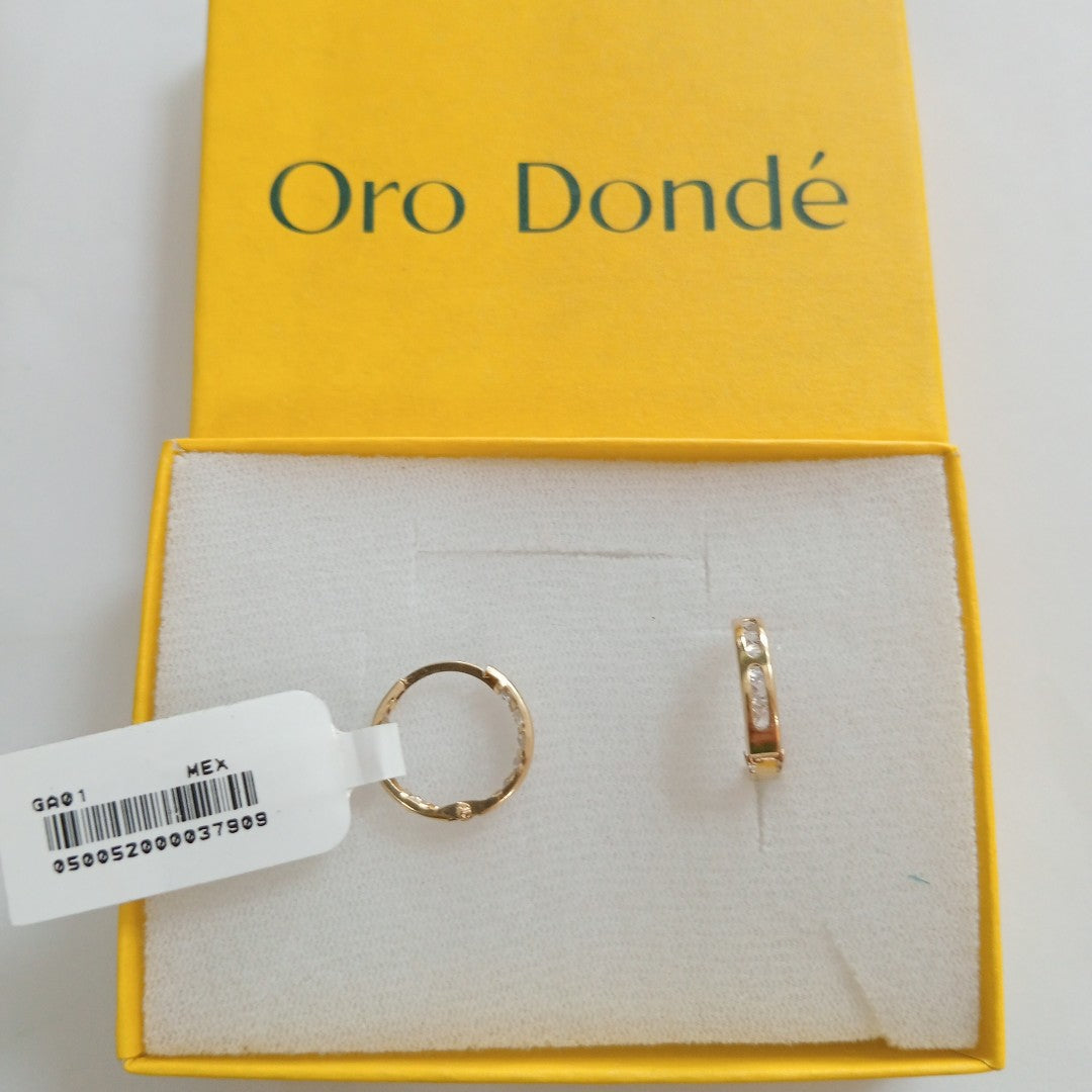ARETES ARRACADAS C CIRCONIAS 10K 1.2 GR (NUEVO)
