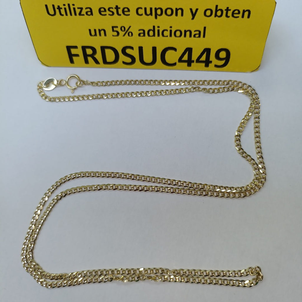 CADENAS TEJIDO BARBADA ORO 10K 55 CM 3.8 GR (NUEVO)